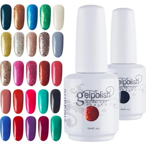 SHEENIA Nail Gel Polish Popular candy Color Varnishes Glitter Sequins Soak Off Semi Permanant UV LED Nail Art Hybrid Lacquers