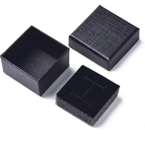 Pandahall 24 pcs Cardboard Ring Boxes for Jewelry Earring Ring Packaging Box Containers with Bowknot Mixed Color Square 5x5x4cm