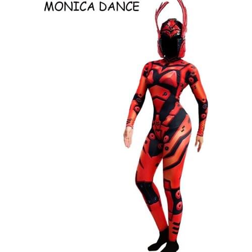 Disfraz Iron Man Robot Cosplay Pole Dance Jumpsuit DsDj Bar Club Bithday Outfit Women Skinny Festival Costume