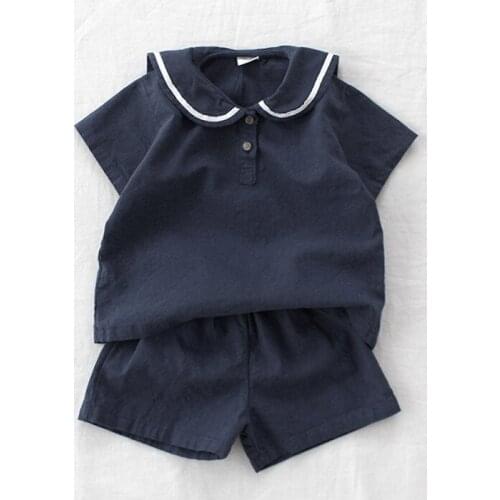 Baby Boys Sets Casual Korean Solid Color Short Sleeves T-shirts Shorts 2pcs Kids Clothing Summer Toddler Girl Clothes Child 2pcs