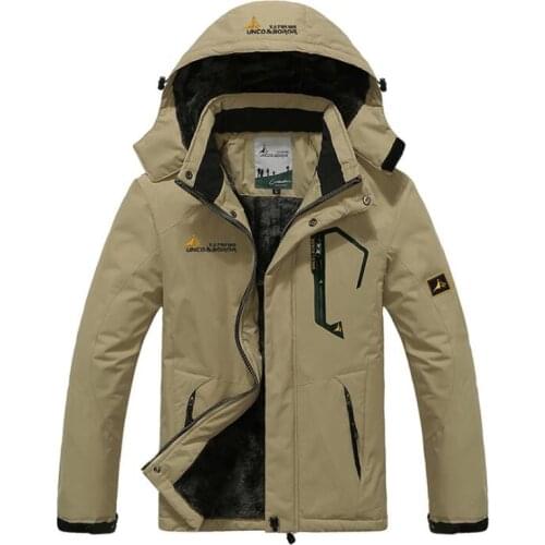 Winter Jacket Men Plus Velvet Windbreaker Waterproof Thicken Jackets Mens Military Hooded Thermal Fleece Coat Large Size 5XL 6XL