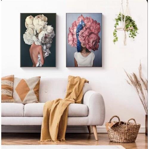 5D DIY Diamond Painting Abstract Woman Cross Stitch Kit Flower Picture Diamond Embroidery Mosaic Home Wall Decor Crafts Gift