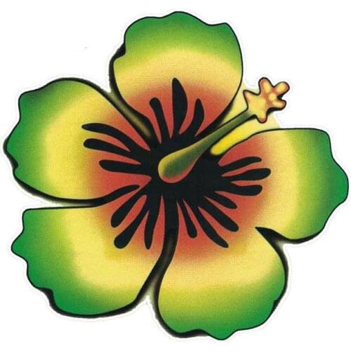 Dawasaru Rasta Hibiscus Flower Car Sticker Decoration Waterproof Decal Laptop Truck Motorcycle Auto Accessories PVC,13cm*12cm