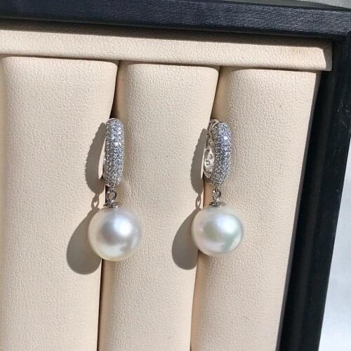 New Hot 925 Sterling Silver Earrings Findings Settings Base Mountings Parts Mounts for Coral Pearls Agate Crystal Stones Jade