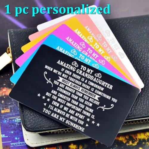 Personalized Metal Wallet Card Insert Custom Laser Engraved Message Card Romantic Gift Hand Writting Love Greeting Card KP010