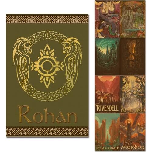 Rohan Banner Poster 30x45cm Mid-Earth Argonath Mordor Moria Paper Wall Posters Morgoth Melkor Home Decor Cafe Bar Decoration Art