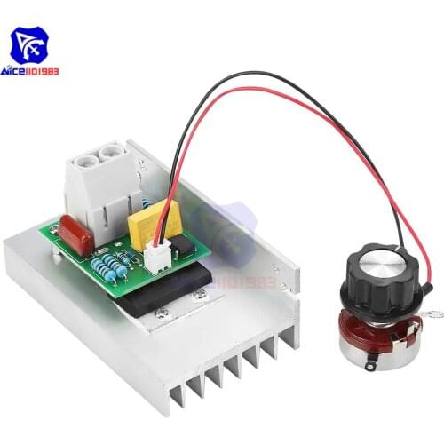 Diymore AC Motor Speed Controller 10000W 220V SCR Electric Voltage Regulator Dimmer Motor Speed Temperature Controller