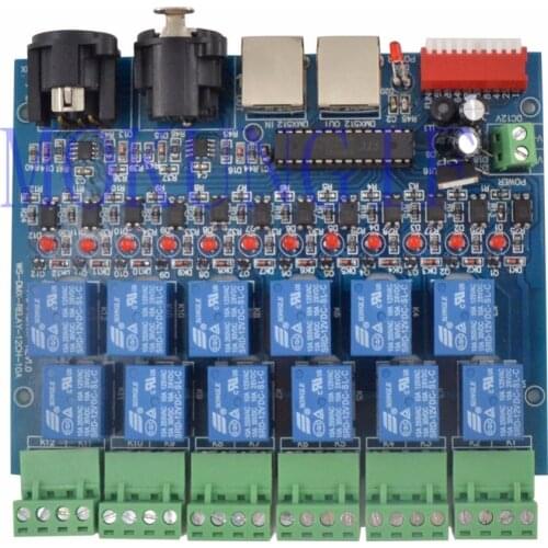 Fast shipping 5pcs 12CH Relay switch dmx512 Controller RJ45 XLR relay output DMX512 relay control 12 way relay switch(max 10A)
