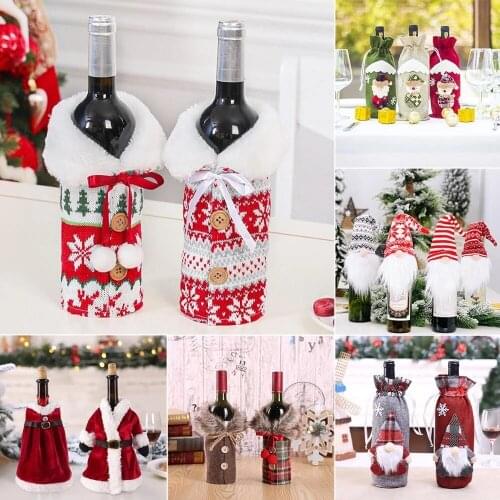 Christmas Wine Bottle Cover Merry Christmas Decor For Home Christmas SnowmanTable Decor Xmas Gift Happy New Year Navidad 5z