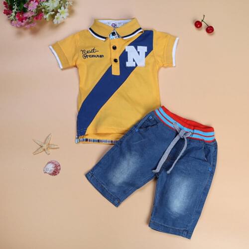 Retail 2021 summer fashion baby boys sets children set of polo shirt + loose-fitting shorts kids clothing boys suit gift sets