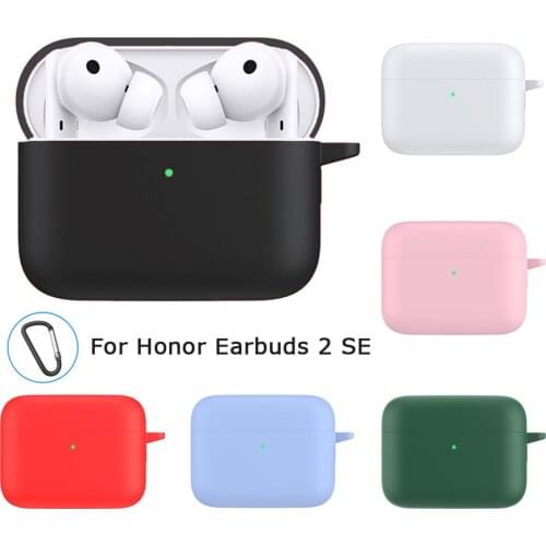 Silicone Earphone Cover For Honor Earbuds 2 SE TWS Headset Protector Shell Accessories For Honor Earbuds 2 Lite Case With Hook