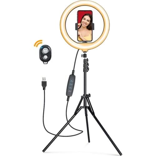 High Lumen Led Ring Lamp 8 inch Selfie Ring Light With AdjustableTripod Stand RGB Led Lamp Ring
