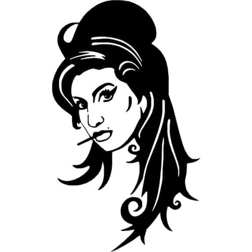 11.1cm*18.9cm Amy Winehouse Fashion Decor Car-Styling Vinyl Car Sticker Black/Silver S3-6910