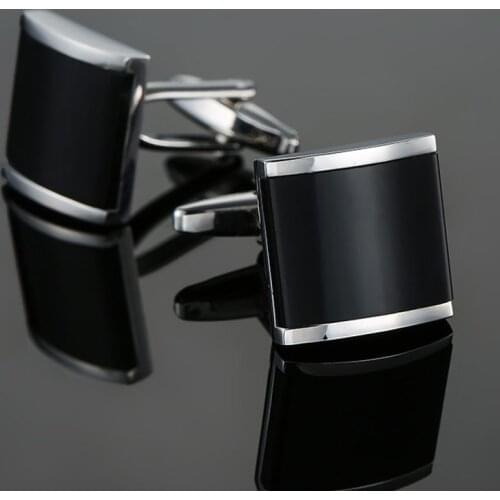 New black Cufflinks fashion jewelry Enamel Cufflinks mens Wedding Shirt badge pin gifts wholesale & retail