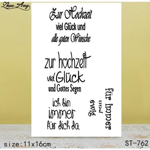 ZhuoAng German Thanks/Blessings Clear Stamps/Seals For DIY Scrapbooking/Card Making/Album Decorative Silicon Stamp Crafts