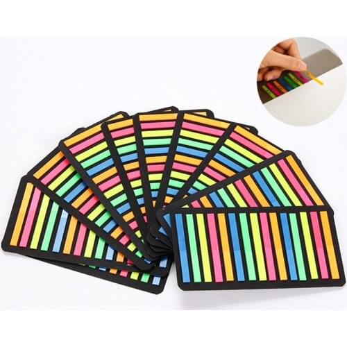 160/300pcs Color Transparent Fluorescent Index Tabs Flags Sticky Note For Page Marker Planner Stickers Office School Stationery