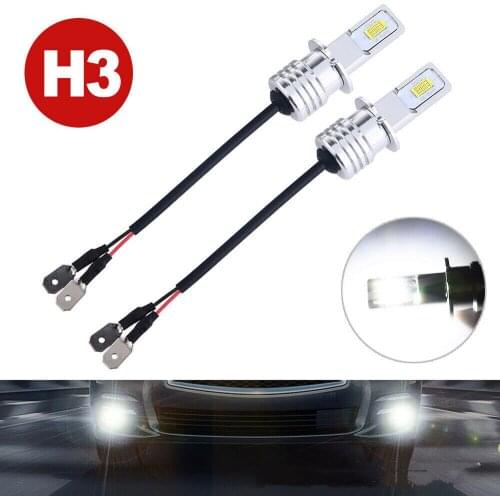 2PCS DC12-24V 80W 3570 2SMD 6000K H3 LED Fog Lights Daytime Driving Light Bulbs Auto Fog Lamp 360 degrees High brightness