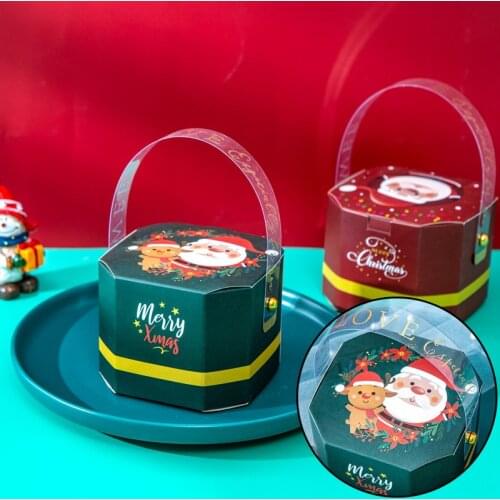 20Pcs Hand Bag Christmas Gift Box Creative Santa Claus Snowman Diy Gift Candy Box Party Supplies Decor Box Wedding Birthday Gift