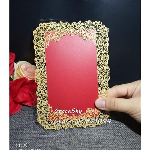 30pcs/lot laser die cut flower Rose design paper Save The Date Cards RSVP wedding invitation cards for wedding party invitation