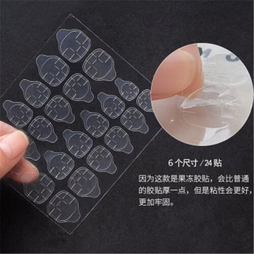5 pcs Environmentally Friendly Ttransparent Invisible Nail Stickers Waterproof Nails Jelly Double-sided Adhesive Nails Stickers
