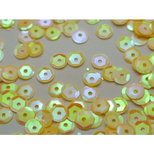 5000 Yellow AB 6mm CUP round loose sequins Paillettes sewing Wedding craft