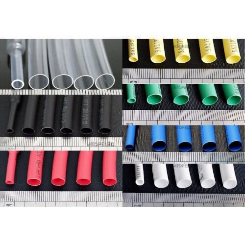6mm Polyolefin 2:1 Heat Shrink Tubing ROHS UL Black/Red/Yellow/Green/Blue/White/Clear