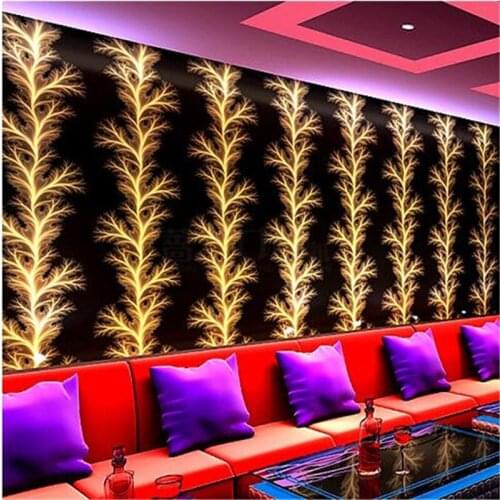 Beibehang KTV box wallpaper entertainment aisle background wallpaper modern minimalist purple red black gold foil wallpaper