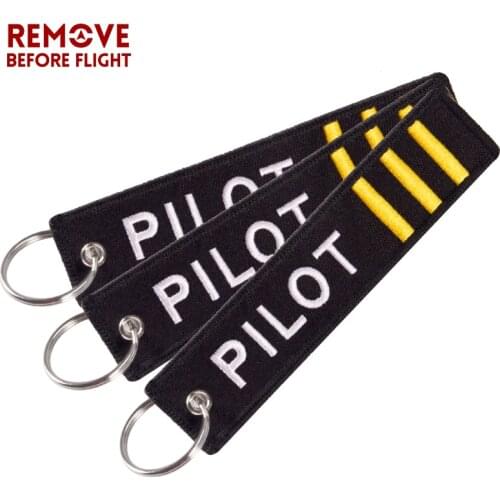 REMOVE BEFORE FLIGHT Car keychain Embroidery Pilot Key Chain motorcycle Keyring for Aviation Gifts Luggage Tag 3PCS/LOT