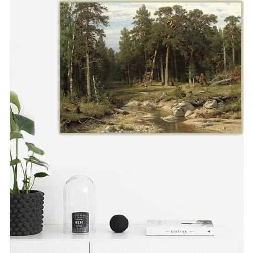 Citon Ivan Shishkin《Mast pine forest in the Vyatka province》Canvas Art Oil Painting Picture Backdrop Wall Decor Home Decoration