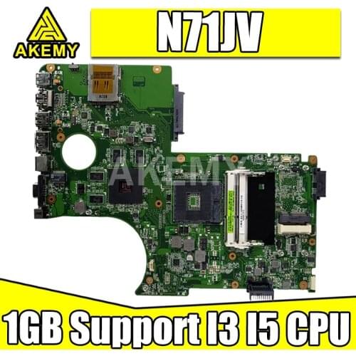 For ASUS N71JV N71JA mainboard laptop motherboard Test work 100% W/ 1GB GPU can Support I3 I5 CPU