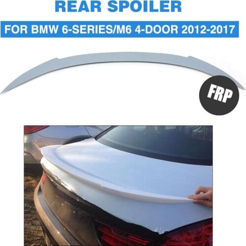 For BMW 6 Series F06 / M6 4Door 2012 - 2017 Rear Trunk Boot Spoiler Wing Lip Unpainted FRP Grey Primer