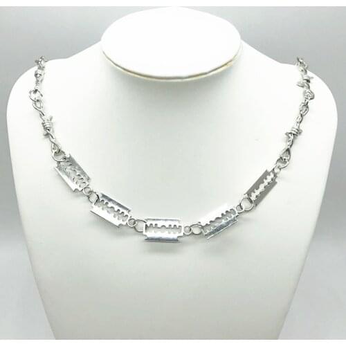 Double-Small Blade Brambles Iron Unisex Choker Necklace Women Hip-hop Gothic Punk Barbed Wire Little Thorns Chain Choker Gifts