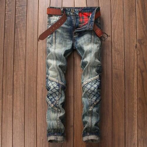 Mens Biker Skinny Jeans Fashion Men Locomotive Jean Homme Spijkerbroeken Heren Denim Pants Slim Fit Pantalon Hombre