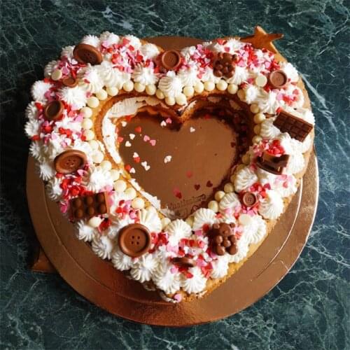 PET Heart Shape Cake Molds Birthday Muffin Plastic Cake Decorating Tools Useful Cake Mould Baking Pastry Accessories Tool 10Inch