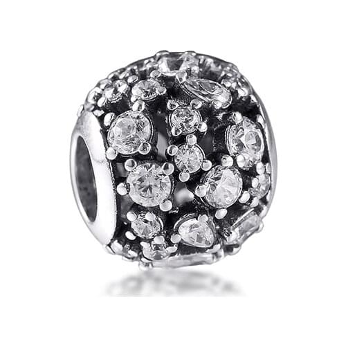 Wedding Anniversary Celebration Charm 100% Real Silver S925 Sterling Jewelry Fits Original Snake Chain Bracelets Spring Beads