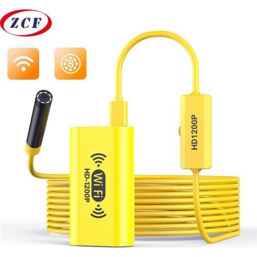 WiFi Endoscope Camera 8MM HD1200P IP67 Waterproof USB Inspection Borescope 8LEDs Wireless Endoscopy for Android Iphone PC