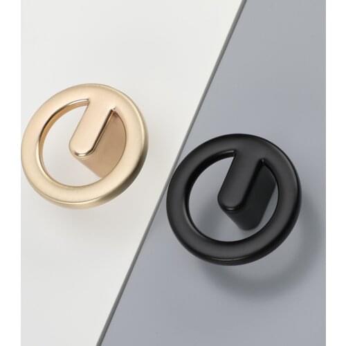 Round Pull Ring American Black Cabinet Drawer Knob Golden Wardrobe Door Handle Furniture Home Decoration Hardware