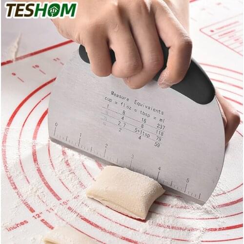 Stainless Steel Dough Pastry Scraper Chopper Dough Cake Scraper Cutter Baking Pizza Scraper Cutter Spatula Kitchen Tools