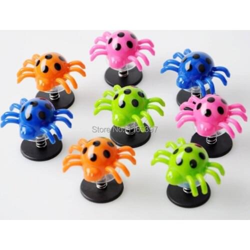 New free ship 24X FUN spring bounce bouncing spider jump jumping insects party toys gifts loot bag pinata stock fillers prizes