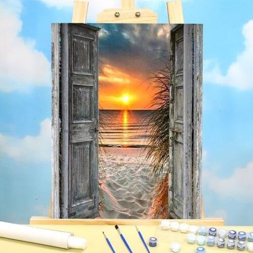 Landscape Scenery Painting By Numbers Package Acrylic Paints 40*50 Picture By Numbers Photo Wall Paintings For Handicraft