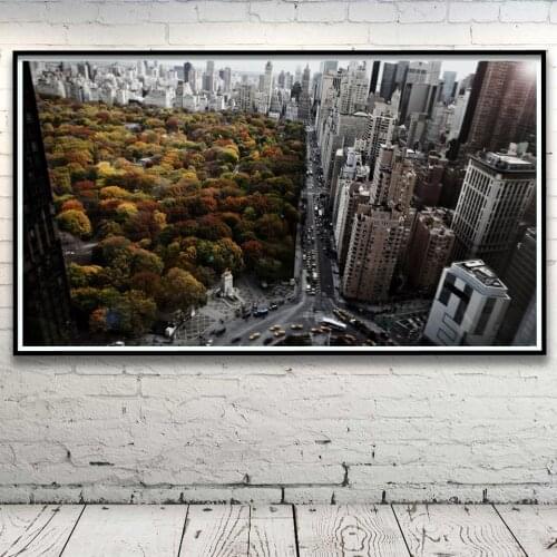 Cityscape Trees New York Street Park Central Art Silk Poster Home Decor Pictures 11x20 24x43 30x54 Inch No Frame Free Shipping