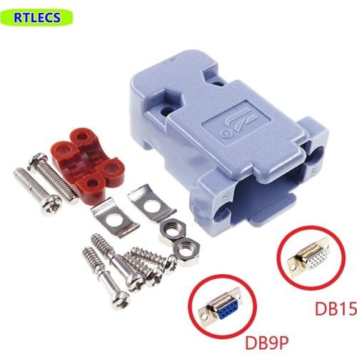 100Pcs Plastic D-Sub DB15 15 Pin 3 Row Connector Hood Cover shells for Connector Video Graphics Adapter VGA RGB Plug Receptacle