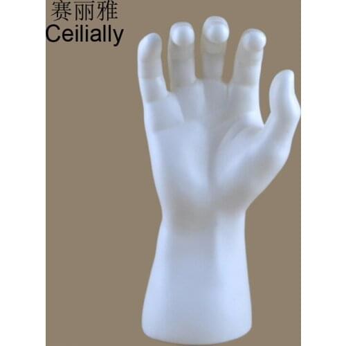 Plastic Right White Male Men Mannequin Hand Display for Glove