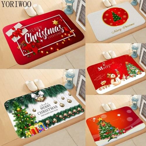 YORIWOO Christmas Door Mat Floor Carpet Outdoor Rugs Room Santa Claus Merry Christmas Decorations For Home 2018 Gift Xmas Natale