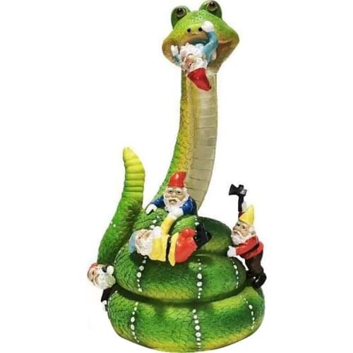 Garden Gnome Snake Statues Snake Statues Mischievous Eating Gnomes Figurine For Garden Deco Yard Art Resin Figurine Decor Hot