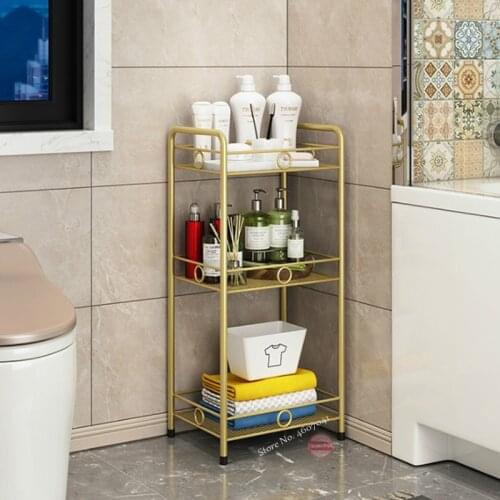 Nordic Unfading Golden Shelf Special for Bathroom Multi-layer Metal Storage Rack waterproof Kitchen No rust storage rack