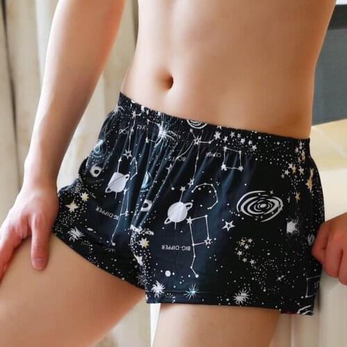 New Mens Underwear Ice Silk Boxer Summer Breathable Printed Smooth Fashion Loose Arrow Pants Personalized Youth Boxer Shorts