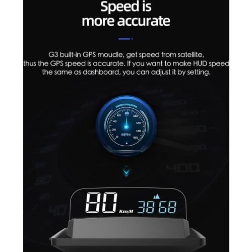 Universal Auto GPS HUD Head-up display Speedometer KMH/KPM H400G Car Speed Projector Compatiable with All cars,Truck Vehicle