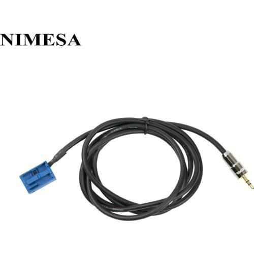 NIMESA Universal 3.5mm Car AUX input Cable Aux Adapter Audio Cable For Peugeot 307 308 407 408 507 Citroen C2 C3 C4 C5 C6