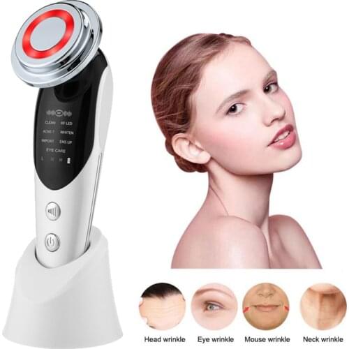 7 in 1 RF EMS Micro Current Lifting Device Vibration LED Face Skin Rejuvenation Wrinkle Remover Anti Aging Facial Beauty Device